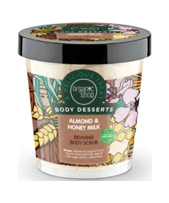ORGANIC SHOP – Exfoliante corporal estimulante almendras y leche de miel 450 ml
